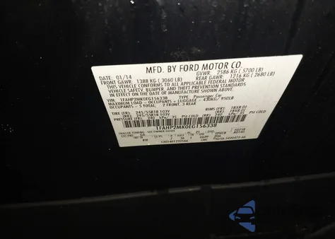 2014 Ford Police Interceptor from USA, damaged, VIN 1FAHP2MK0EG156338